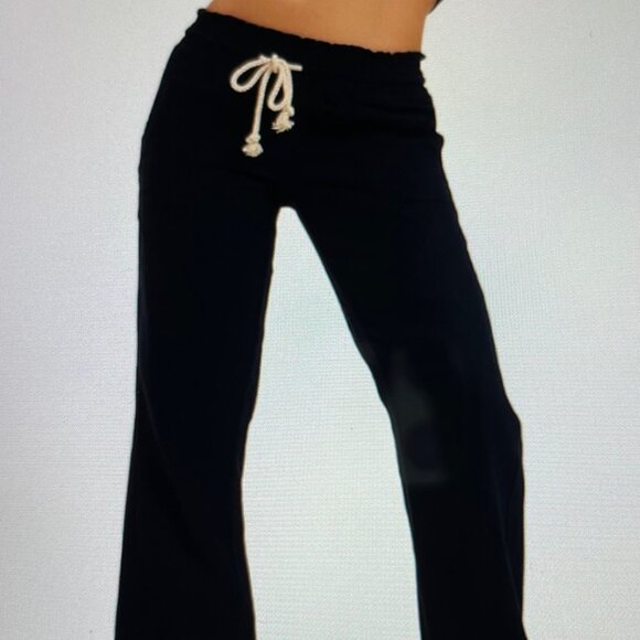 ROXY OCEANSIDE BLACK LINEN PANTS - SMALL- TAGS ON NEW - Picture 1 of 8